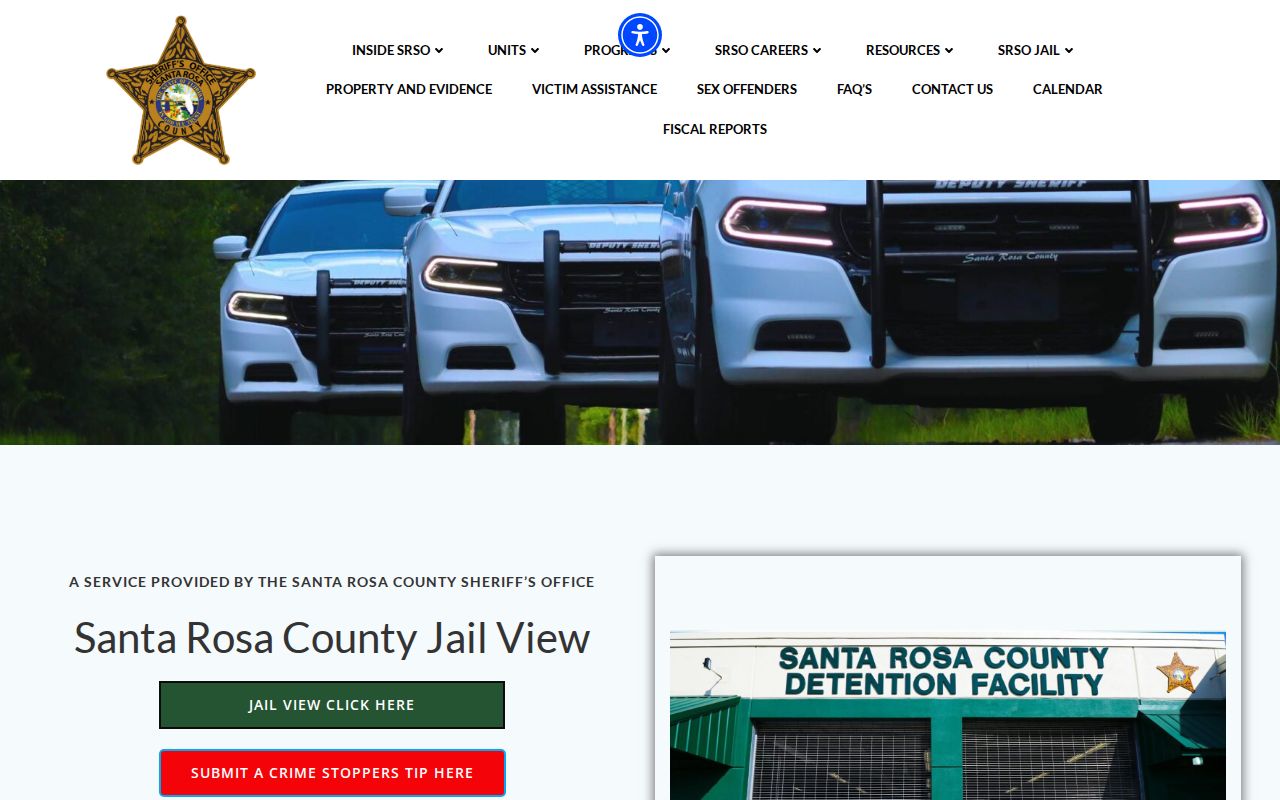 Santa Rosa County Sheriff Jail View information and courtesy database warning